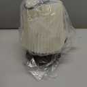 TAKEGO Small Table Lamp with Wooden Base, Fabric Shade Mini Bedside Wood Lamp, Viantage Farmhouse Table Lamp, Mini Nightstand Light for Kitchen Counter, Bookshelf Lamp, Living Room, Dorm, Office