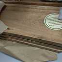 Mahasu Platter Acacia Wood Serving Platters Set of 3 Cake Appetizer Plates Kitchen Charcuterie Platter for Food (Set of 3) (12" X 6" X 0.75")