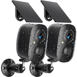 Security Cameras Wireless Outdoor 2K Solar Powered WiFi Cameras for Home Security,AI Motion Detection,Siren Alarm,Spotlight Color Night Vision,2-Way Audio,SD/Cloud Storage (2 Solar Cams)