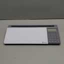 Varhomax Glass Desk Whiteboard with Calculator, Desktop Dry Erase White Board with Storage, to Do List Memo Notepad for Home and Office