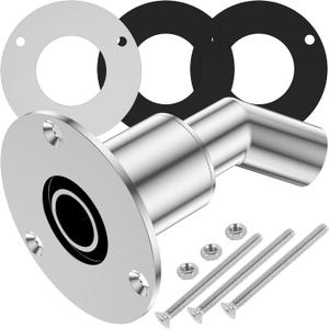 Thru Hull Exhaust Skin 316 Stainless Steel Thru Hull Exhaust Fitting 24mm Tube Pipe Socket Hardware for Diesel Parking Heaters Boat Marine Car Truck with Screws and Washers(Bent)