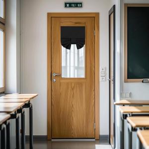 NICETOWN 100% Blackout Classroom Door Window Curtain for Privacy, Lockdown Shade for Classroom Windows Cover, Thermal Insulated Door Shade Blocks Views, 10" W x 30" L, Black, 1 Panel