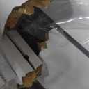 SmartStandard 42 x 84 in Glass Barn Door with 7FT Sliding Hardware Kit & Handle, Pre-Drilled Ready to Assemble, Waterproof PVC Coating, White, 5-Panel Glass