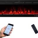 50" Smart Electric Fireplaces Inserts, Remote & Touch Screen & APP Control, Recessed & Wall-Mounted Fireplace Heater
