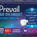 Prevail Air Overnight Adult Incontinence Brief Size 1 / Medium Heavy Absorbency Overnight, NGX-012/1, 58, 80 Ct