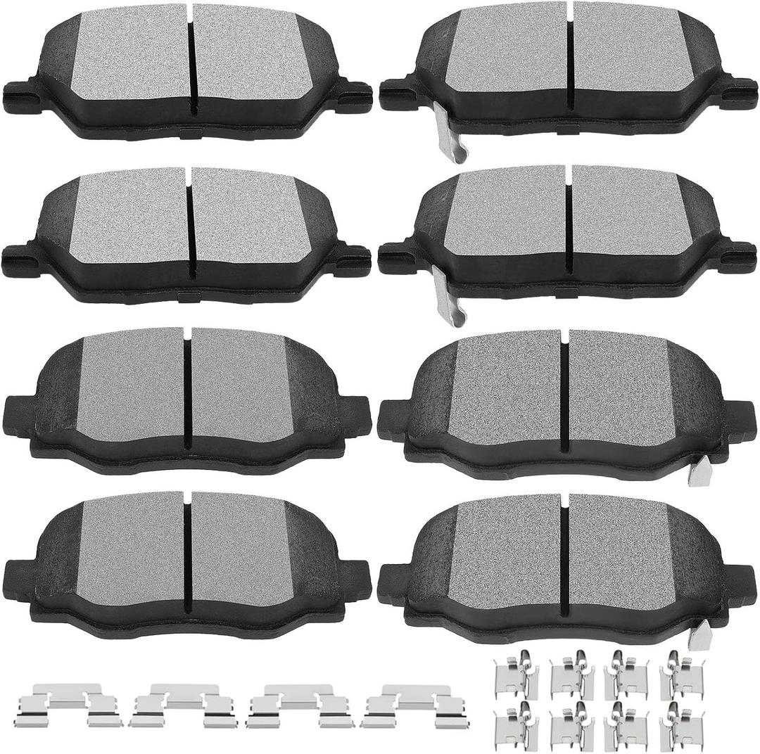 Ceramic Brake Pads Kits,SCITOO 8pcs Brakes Pads Set fit for 2016-2018 for Fiat 500X,2016-2020 for Jeep Compass,2015-2019 for Jeep Renegade