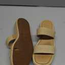 Erocalli Platform Sandals Women Cute Wedge Espadrilles Slip on Summer Beach Raffia Vacation Sandal Comfortable Open Toe Dressy Shoes 7