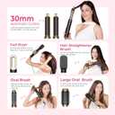 Atopskins 6 in 1 Hair Dryer Brush Hot Air Styler Detachable for Travel, Blow Dryer 3 Heat Settings to Straighten, Auto Curl, Volumize Home Salon Results Frizz-Free Shine All Hair Types (Black1)