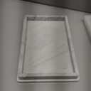 HAMAKAWA Large Natural Marble Bathroom Vanity Tray 12 inch, Carrara White Stone Jewelry Tray, Rectangle Sink Trays, Modern Tank Trays, Countertop Organizer for Soap Dispenser, Kitchen, Home Decor