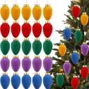 15 Pcs Christmas Velvet Balls Bulk C9 Flocked Christmas Tree Ball Ornaments Plastic Shatterproof Xmas Decorative Hanging Home Ornaments for Xmas Tree Party Holiday Decor (3.15'',Rainbow)