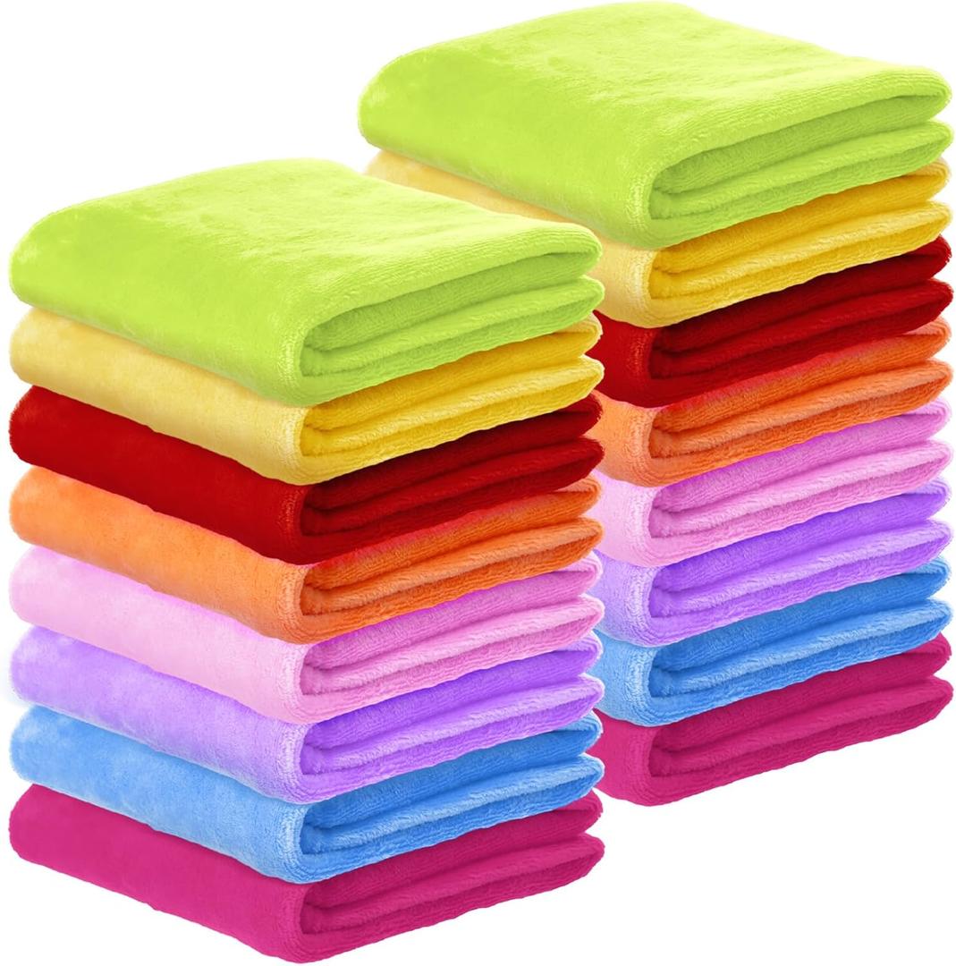 Kinlop 16 Pcs Fuzzy Baby Blankets 40 Inch Bulk Winter Soft Kid Blankets Cozy Lightweight Warm Fleece Throw Bulk for Christmas Infant Toddler Girls Boys Crib Preschool Bedding (Fresh Color)