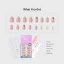 BTArtbox French Tip Press On Nails - Gingerbread Joy, 3D Short Almond Christmas Press On Nails with Glue and Adhesive Tabs for Women in 16 Sizes - 32 Soft Gel Glue On Nails Kit