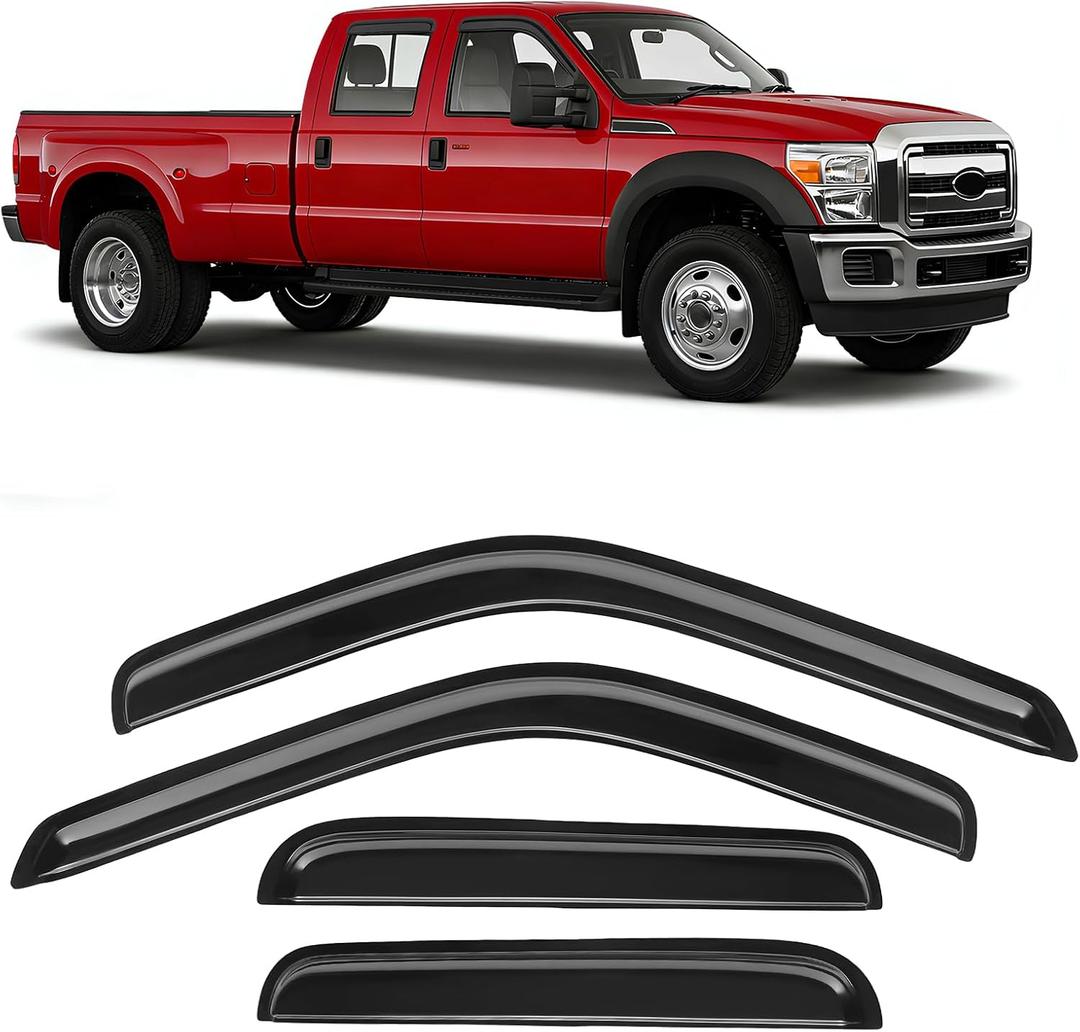 Rain Guards Fit for 1999-2016 Ford F250 F350 F450 F550 Super Duty SuperCrew