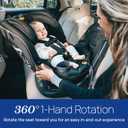 Chicco Fit360 Zip ClearTex Rotating Convertible Car Seat with Fit360 Mirror, 360 Degree Rotation for Rear-Facing and Forward-Facing Usage, Jet/Black, Exp date: September 2033
