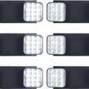 TANLUX LED Emergency Lights with Battery Backup, Two Head Adjustable Commercial Emergency Lights, UL Listed, AC 120/277V, Hardwired Emergency Exit Light Fixtures for Business - 6 Pack(Black)
