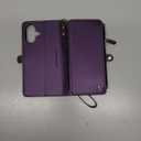 Defencase Compatible with iPhone 17 Case Wallet with RFID Blocking Card Holder for Women and Men, Fashion PU Leather Magnetic Snap Flip Zipper Strap Wallet Phone Case for iPhone 17 6.3", Purple