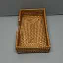 Sumnacon Napkin Holder,Wicker Napkin Holder Table,Rattan Napkin Basket,Square Napkin Tray,Flat Napkin Holders for Kitchen Dinning Table Desk Counter Restaurant Party Bar,Honey Brown