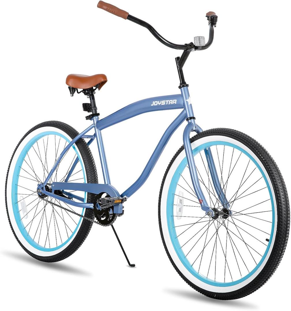 JOYSTAR 20" 24" 26" Beach Cruiser Bike for Girls, Boys, Mens and Womens, Single Speed Kids Cruiser Bikes with Coaster Brake, Multiple Colors (Blue)