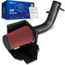 KAX 10554 3" Cold Air Intake Kit with Heat Shield Fit for Jeep Wrangler 3.8L 2007 2008 2009 2010 2011, Shield for Optimized Airflow, Red, 77-1553KP