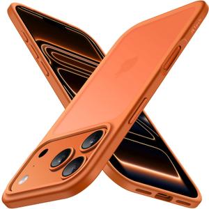 JETech Matte Case ONLY for iPhone 17 Pro Max 6.9-Inch, Shockproof Military Grade Drop Protection, Frosted Translucent Back Minimalist Phone Cover, Anti-Fingerprint (Orange)
