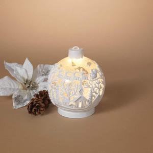 Gerson 2597400 Battery Operated Lighted Holiday Spinning Water Globe 6" D