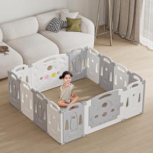 Foldable Baby playpen Baby Folding Play Pen Kids Activity Centre Safety Play Yard Home Indoor Outdoor New Pen Grey (Grey White) Foldable Baby playpen Baby Folding Play Pen Kids Activity Centre Safety Play Yard Home Indoor Outdoor New Pen Grey (Grey White)