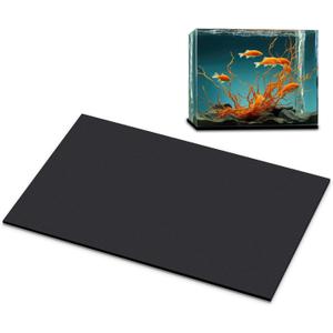 Pangda 1 Pc 19.6 x 13 Inch Aquarium Fish Self Leveling Mat for Under Tank 5mm Thick Foam Compressible Neoprene Mat with Adhesive Backing Shockproof Waterproof Easy to Cut Stability, Black