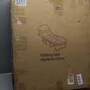 Chaise Lounge Chair, Folding Cot, 6-Angle Adjustable Camping Cot with Mattress for Patio and Beach, Foldable Bed Portable Heavy Duty Lay Flat Reclining with Pillow (Gray, M - 70'')