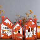 2 x Yousoontic 3 Pcs Hello Fall Decor Signs Maple Leaves Tabletop Decor 3D Hollow Thanksgiving Leaves House Sign Rustic Tiered Tray Decorations Autumn Table Centerpieces for Home Kitchen Harvest