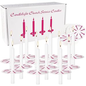 Onebird 200 White Taper Candles, Smokeless and Odorless, Handheld Drip Guard, 0.5 inch x 5 inch, Church for Prayers, Vigils, Memorial Services, Religion