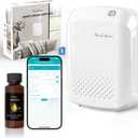 Waterless Essential Oil Diffuser, 2500 Sq.Ft Coverage, Bluetooth App Control, No-Noise Wall-Mounted Aroma Diffuser, 400ml, Perfect for Home, Hotel & Office, Valentines Day Gift, White