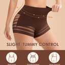 ORLAROY Womens Shapewear Tummy Control High Waisted Seamless Underwear Boyshorts No Show Ladies Body Shaper Shaping Panties M Brown