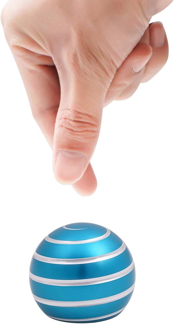Desk-Fidget-Kinetic-Toys Cool-Gadgets: Cool-Stuff Thing Game Toy for Adult Teen Children Kid, Optical-Illusion Stress Relief Gifts for Man Women Home Office School Christmas Spinning Up 180 Seconds (XS, Ball-xs-blue)
