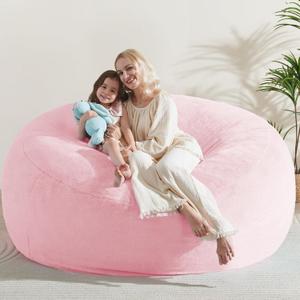 WSOFRLAC 6FT Bean Bag Chair, Oversized Lazy Bean Bag Couch, Pink