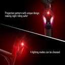 2 x Bike Tail Light for Night Riding, Rear Bike Light Rechargeable, Road Mountain Cycling Accessories for Adults, Bicycle Lights Rear with Projection Reminder