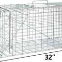 ANT MARCH Live Animal Cage Trap 32''x11.5"x13" Steel Humane Release Rodent Cage with Gloves for Rabbits, Stray Cat, Squirrel, Raccoon, Mole, Gopher, Chicken, Opossum, Skunk, Chipmunks, Groundhog