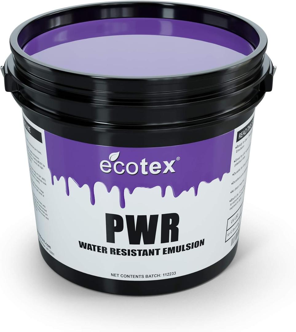 Ecotex PWR Screen Printing Emulsion (Quart - 32oz.) Pre - Sensitized Photo Emulsion for Silk Screens and Fabric - for Screen Printing Plastisol Ink and Water Based Ink, Screen Printing Supplies