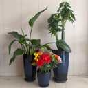 24/21/11 Inch Tall Planter Pots Garden Plastic Planters - Set of 3 for Indoor & Outdoor Use - Decorative Lightweight Flower Pots
