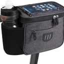 Bike Handlebar Bag, Large Bicycle Front Storage Pouch Bag, 6.5 inch Transparent Pouch with Shoulder Strap
