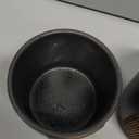 Salt and Pepper Bowl, Ceramic Salt Containers for Countertop, Salt and Pepper Cellar with Lid and Spoons, Black (Set of 2)