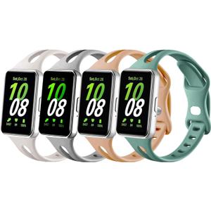 4 Pack Silicone Bands Compatible with Samsung Galaxy Fit 3 Band for Woman and Men, Sport Breathablen Soft Replacement Wristbands,For Samsung Galaxy Fit 3 SM-R390 Smartwatch Accessories