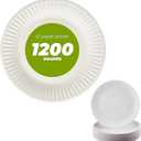 Concession Essentials 9" Uncoated Everyday Paper Plates-Disposable, Bulk, White - Case of 1,200ct
