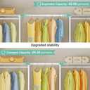 SEMHOR E06 Expandable Heavy Duty Clothes Rack for Reach-in Closet, Freestanding Clothing Racks with Shelves, Carbon Steel Closet Organizer System Adjustable from 70.8-93.9", Max Load 800LBS, White