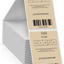 2"x 3" Shipping Thermal Labels Fanfold Kraft Vinyl Stickers Perforated Line Waterproof Direct Printing Label Paper for UPS Address Mailing Package Barcode 500 PCS (Khaki)