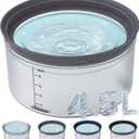 Decflow 1.2Gallon Dog Water Bowl No Spill, 4.5L Large Capacity Spill Proof Dog Bowls with Transparent Floating Disk, No Splash Slow Drinking Water Bowls for Sloppy Messy Drinkers (Gray)