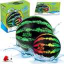 Watermelon Ball Pool Toys for Adults and Family - 2 Pack of 6 1/2" & 9" Kids, Teens, Everyone Swimming Games, Water Football, Tag, Diving Beach Play Fun Accessories