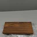 Renawe Small Kitchen Sink Soap Tray for Counter Soap Dish Dispenser Holder Wooden Risers Stand for Bathroom Decor Farmhouse Wood Pedestal Kitchen Accessories Countertop Vanity Counter Decorative Tray (8.7x4 inch, Brown)