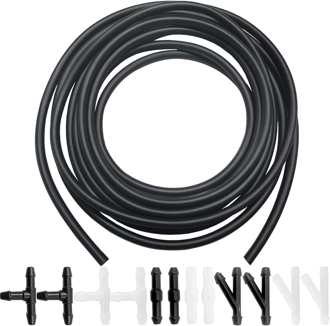 Windshield Washer Hose Kit - Includes 4 Meter Washer Fluid Hose & 12 Pcs Hose Connectors, Compatible with Most Vehicle Windshield Washer Nozzle Installation, for Connecting Car Water Pumps and Nozzles Windshield Washer Hose Kit - Includes 4 Meter Washer Fluid Hose & 12 Pcs Hose Connectors, Compatible with Most Vehicle Windshield Washer Nozzle Installation, for Connecting Car Water Pumps and Nozzles