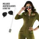 Morph Pilot Costume Women, Flight Suit Women, Military Costume Womens, Womens Army Halloween Costumes (Medium)