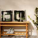 Green and Black Abstract Pillow Covers 18x18, Contemporary Home Decor, Modern Minimalist Green and Black Decorative Throw Pillow Covers for Home Bedroom Living Room Set of 2